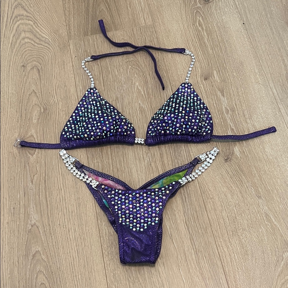 Purple Rhinestone Bikini Set - image 1